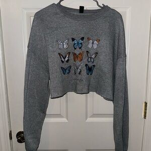 Comfy Crop Butterfly Sweater